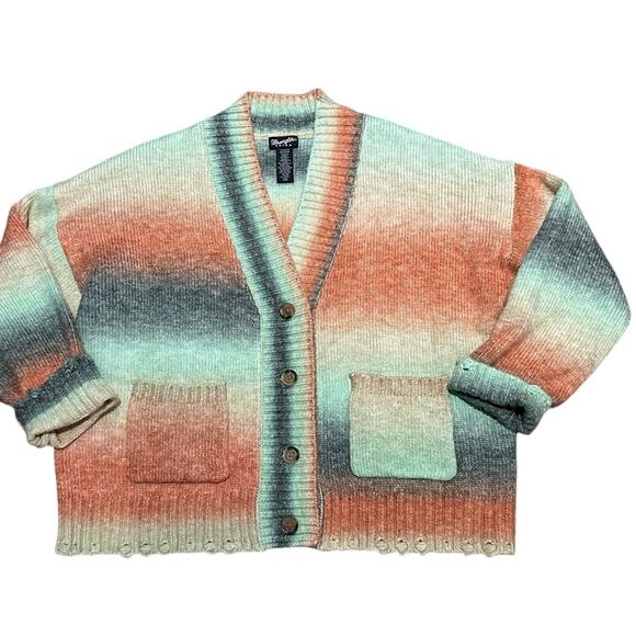 Wrangler Retro Oversized Striped Cardigan Sweater in a Womens Size Small - Picture 1 of 8